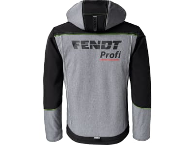 Fendt Softshelljacke "Profi" für Herren Gr. XL grau; schwarz; grün, abnehmbare Kapuze, X991020269000