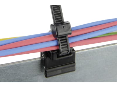 Herth + Buss Kabelbinder "Edge Clip" 200 x 4,8 mm, schwarz, Seitenwand, Witterungs- und Hitzebeständig, 50 266 530