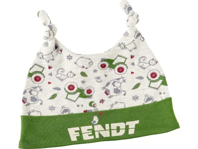 Fendt Mütze für Babys, Einheitsgröße, weiß; grün, mit Fendt-Logo und Allover-Print, X991020094000 Fendt Mütze für Babys, Einheitsgröße, weiß; grün, mit Fendt-Logo und Allover-Print, X991020094000