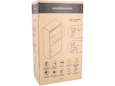 Haussmann Paketbox Paketbriefkasten  30 l 440 x 220 mm nachtgrau; blassgrau  