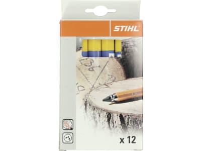 STIHL Signierkreide gelb 12 St. 12 cm, für trockenes und feuchtes Holz, 0000 881 1503