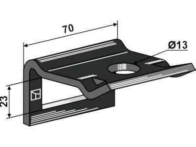 Industriehof® Zinkenhalter "C" für Federzinken 45 x 12 mm, Passender Rahmen 50 x 12 mm für universal, 1.HH17-3650