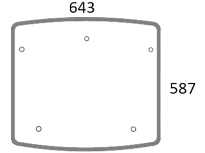 Dachscheibe, grün, Bohrungen 5, für Deutz-Fahr, Hürlimann, Lamborghini, Same