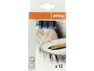 STIHL Signierkreide blau 12 St. 12 cm, für trockenes und feuchtes Holz, 0000 881 1500