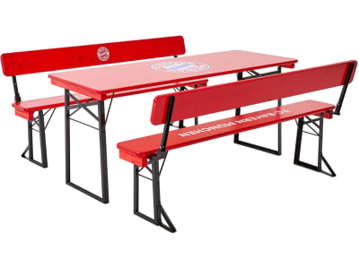 RUKU Bierzeltgarnitur 3-tlg., 180 cm, mit Lehne und 67 cm breitem Tisch, FC Bayern München Edition RUKU Bierzeltgarnitur 3-tlg., 180 cm, mit Lehne und 67 cm breitem Tisch, FC Bayern München Edition