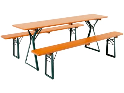 RUKU Bierzeltgarnitur 3-tlg., 220 cm, 50 cm breiter Tisch mit Beinfreiheit Kiefer lasiert 3-teilig RUKU Bierzeltgarnitur 3-tlg., 220 cm, 50 cm breiter Tisch mit Beinfreiheit Kiefer lasiert 3-teilig