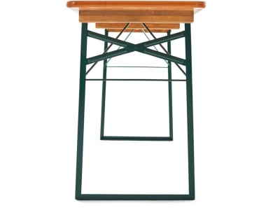 RUKU Bierzeltgarnitur 3-tlg., 220 cm, 50 cm breiter Tisch 1 Tisch + 1 Bank mit + 1 Bank ohne Lehne  Kiefer lasiert 3-teilig