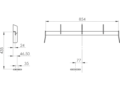 Düvelsdorf Frontladerschaufel 1,20 m für Leichtgut, Weidemann Platte, 32-11125