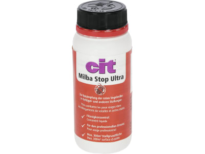 Cit Milbenkonzentrat "MilbaStop Ultra" 250 ml für die rote Vogelmilben in Geflügel- und anderen Stallungen, 299738 Cit Milbenkonzentrat "MilbaStop Ultra" 250 ml für die rote Vogelmilben in Geflügel- und anderen Stallungen, 299738