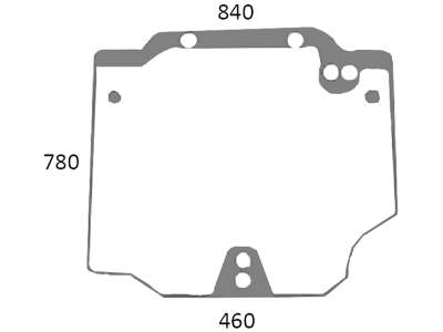 Heckscheibe, grün, oben, Siebdruck, für Case IH JX, Quantum