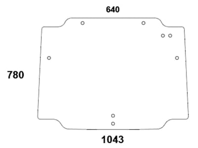 Heckscheibe, grün, oben, für Ford New Holland TNF