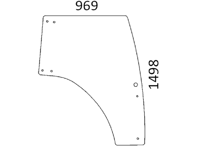 Türscheibe, grün, rechts, für Landini Powerfarm, McCormick C Max, Kabine bis Nr. U39001 Türscheibe, grün, rechts, für Landini Powerfarm, McCormick C Max, Kabine bis Nr. U39001