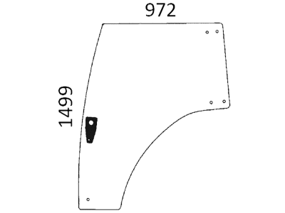 Türscheibe, grün, links, für Landini 5, Powerfarm, McCormick C Max, T Max