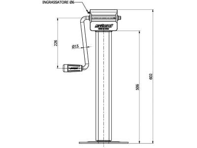 Teleskop-Stützfuß Stützlast 3,0 t, Höhe 605 – 905 mm, Hub 300 mm, mit Getriebekurbel Teleskop-Stützfuß Stützlast 3,0 t, Höhe 605 – 905 mm, Hub 300 mm, mit Getriebekurbel