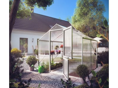 KGT Gewächshaus Rose II  pressblank Geteilte Drehtür (abschließbar) 