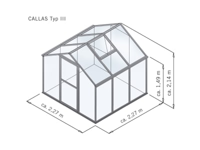 KGT Gewächshaus Callas III  pressblank Geteilte Drehtür (abschließbar) 