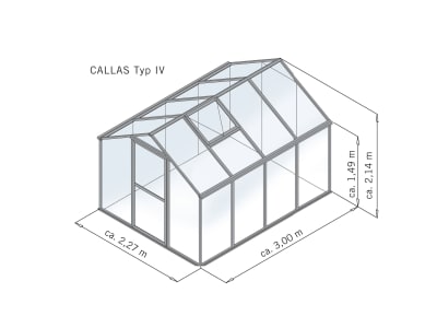 KGT Gewächshaus Callas IV  pressblank Geteilte Drehtür (abschließbar) 