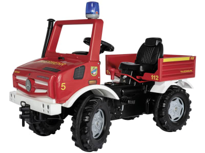 Rolly Toys® Trettraktor "Unimog Fire" mit Schaltung, Bremse und Blaulicht, 03 822 0