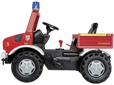 Rolly Toys® Trettraktor "Unimog Fire" mit Schaltung, Bremse und Blaulicht, 03 822 0