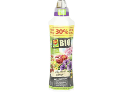 COMPO BIO Blumendünger Flüssigdünger Für intensive Blüten und mehr Widerstandskraft 1,3 l Flasche  flüssig