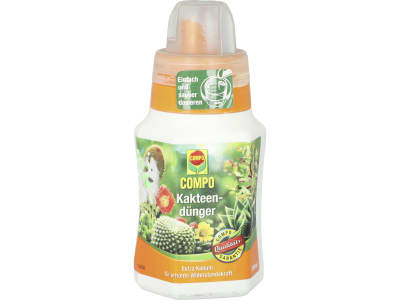 COMPO Kakteen- und Sukkulentendünger Flüssig- Spezialdünger NPK 5+5+7 für alle dickblättrigen Pflanzen oder Sukkulenten 250 ml Dose  flüssig