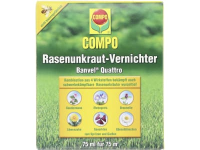 COMPO Rasenunkrautvernichter Banvel Quattro 75 ml Flasche auch gegen schwerbekämpfbare Rasenunkräuter 75 m²