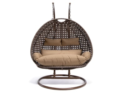 HOME DELUXE Polyrattan Hängesessel TWIN Braun braun Hängesessel mit Gestell, Hängekorb HOME DELUXE Polyrattan Hängesessel TWIN Braun braun Hängesessel mit Gestell, Hängekorb