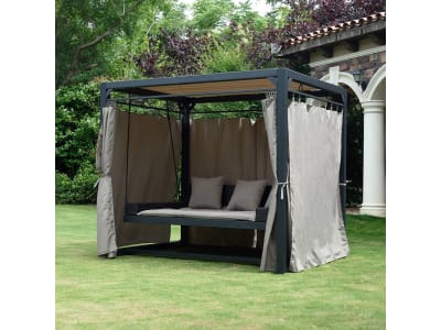 HOME DELUXE Pavillon Gartenliege PROVENCE anthrazit Sonnenliege, Liegeschaukel, Poolliege HOME DELUXE Pavillon Gartenliege PROVENCE anthrazit Sonnenliege, Liegeschaukel, Poolliege