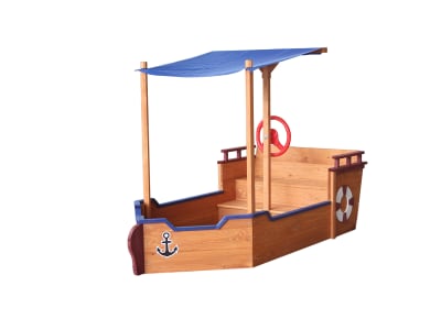 HOME DELUXE Sandkasten MATSCHEKISTE in Segelschiff-Optik braun; blau Sandkiste HOME DELUXE Sandkasten MATSCHEKISTE in Segelschiff-Optik braun; blau Sandkiste