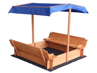 HOME DELUXE Sandkasten BUDDELKISTE mit Dach und Sitzbank blau; braun Sandkiste HOME DELUXE Sandkasten BUDDELKISTE mit Dach und Sitzbank blau; braun Sandkiste