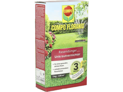 COMPO FLORANID® Rasendünger plus Unkrautvernichter Rasenpflege mit Unkrautvernichtung 3 kg Schachtel 100 m² Granulat