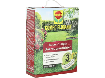 COMPO FLORANID® Rasendünger plus Unkrautvernichter Rasenpflege mit Unkrautvernichtung 6 kg Schachtel 200 m² Granulat