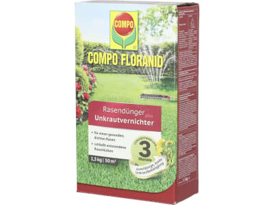 COMPO FLORANID® Rasendünger plus Unkrautvernichter Rasenpflege mit Unkrautvernichtung 1,5 kg Schachtel 50 m² Granulat