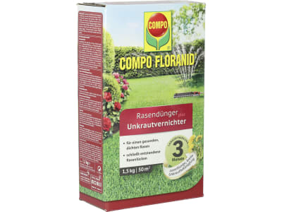 COMPO FLORANID® Rasendünger plus Unkrautvernichter Rasenpflege mit Unkrautvernichtung 1,5 kg Schachtel 50 m² Granulat