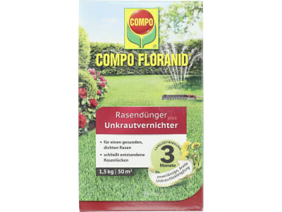 COMPO FLORANID® Rasendünger plus Unkrautvernichter Rasenpflege mit Unkrautvernichtung 1,5 kg Schachtel 50 m² Granulat