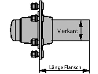 BPW Laufachsenstummel "GS-ST 4006" ohne Bremse, Vierkant 60 x 60 mm