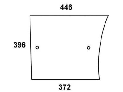 Türscheibe, klar, unten links/rechts, Länge 372 mm; 446 mm, für John Deere 1000, 2000, Kabine MC-1; CC-2 Türscheibe, klar, unten links/rechts, Länge 372 mm; 446 mm, für John Deere 1000, 2000, Kabine MC-1; CC-2