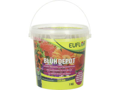 EUFLOR® BlühDepot umhüllter NPK 18+6+12 Dünger mit Magnesium und Spurennährstoffen zur saisonalen Düngung 1 kg Eimer 375 m² 