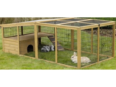 KERBL Freilaufgehege 220 x 115 x 75 cm rechteckig mit Ausbruchsperre, für Kaninchen und Meerschweinchen, 81708