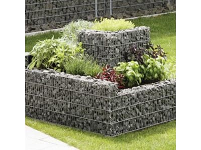 bellissa Gabionen-Kräuterspirale Cantone eckig 120 x 110 x 70 cm  silver , Füllmenge 370 l