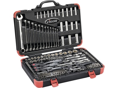 Vigor® Steckschlüsselsatz 1/4 "; 3/8 "; 1/2 " 212-teilig, V3277N Vigor® Steckschlüsselsatz 1/4 "; 3/8 "; 1/2 " 212-teilig, V3277N