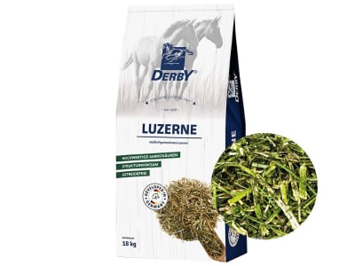 DERBY® Luzerne Pferdefutter mit hohen nativen Gehalten an Aminosäuren Faser 18 kg Sack DERBY® Luzerne Pferdefutter mit hohen nativen Gehalten an Aminosäuren Faser 18 kg Sack