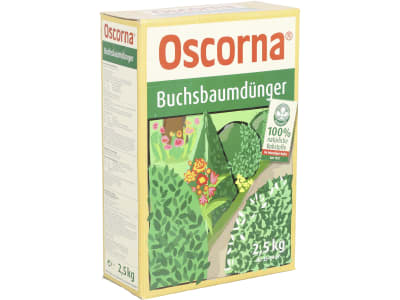 Oscorna® Buchsbaumdünger spezieller organischer NPK 6+4+0.5 mit rascher Anfangs- und optimaler Lanzeitwirkung 2,5 kg Karton  