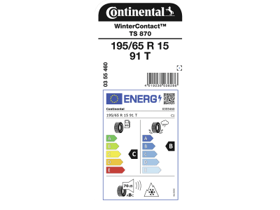 Continental PKW-Winterreifen 195/65 R 15 TL 91T WinterContact TS 870