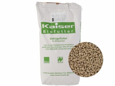 Kaiser B-PMK Putenmastkorn für Ökobetriebe geeignetes Putenmastfutter (Mittelmast) Putenfutter Pellet 25 kg Sack