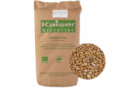 Kaiser Bio-Weizen A (anerkannte Ware) naturbelassener Futterweizen in Bio-Qualität 25 kg Sack