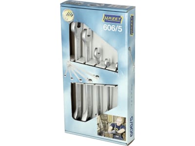 Hazet® Gabel-Ringschlüsselsatz, 5-teilig, mit Ratschenmechanismus, 606/5 Hazet® Gabel-Ringschlüsselsatz, 5-teilig, mit Ratschenmechanismus, 606/5