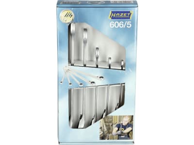 Hazet® Gabel-Ringschlüsselsatz, 5-teilig, mit Ratschenmechanismus, 606/5 Hazet® Gabel-Ringschlüsselsatz, 5-teilig, mit Ratschenmechanismus, 606/5