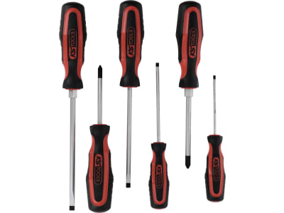 KS Tools Schraubendrehersatz "ErgoTorquePlus" , 6-teilig, Schlitz/Kreuzschlitz, Aufhängeloch im Griff KS Tools Schraubendrehersatz "ErgoTorquePlus" , 6-teilig, Schlitz/Kreuzschlitz, Aufhängeloch im Griff