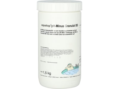 aquatop® pH-Minus Granulat BS zur Senkung des pH-Werts von Schwimmbadwasser 1,5 kg Dose aquatop® pH-Minus Granulat BS zur Senkung des pH-Werts von Schwimmbadwasser 1,5 kg Dose